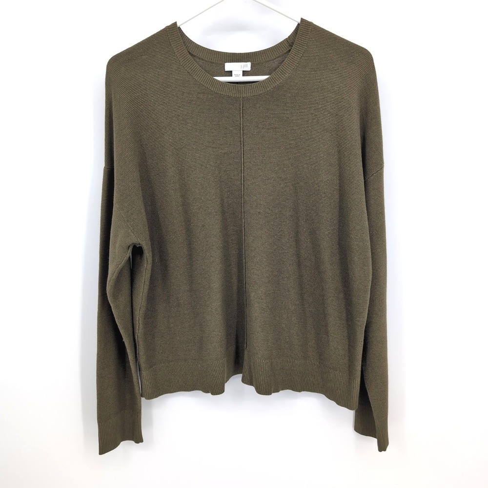 J.Jill Sweater Green Silk Blend Pullover Long Sleeve Womens Medium